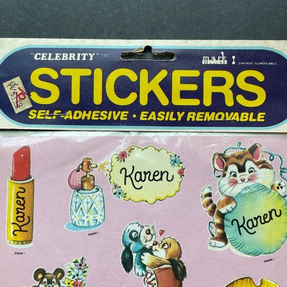 Vintage KAREN stickers. Made in Chicago by MARK 1. - Picture 2 of 4